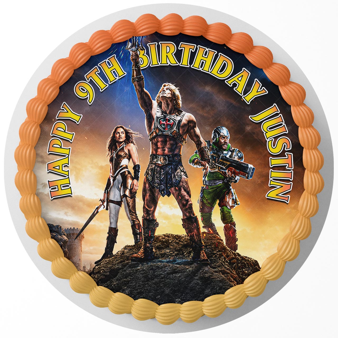 He-Man LA Masters of the Universe Round – Icing Sheet Birthday - Personalized Edible Cake Topper | Custom Icing Sheet | Birthday Cake Decoration