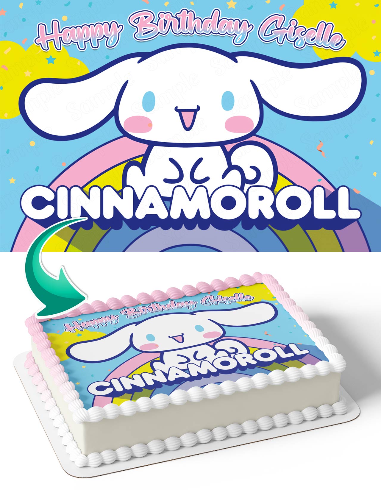 Kitties Kids Girls Hello Cinnamoroll Kawaii Sanrio BPY Edible Cake Topper
