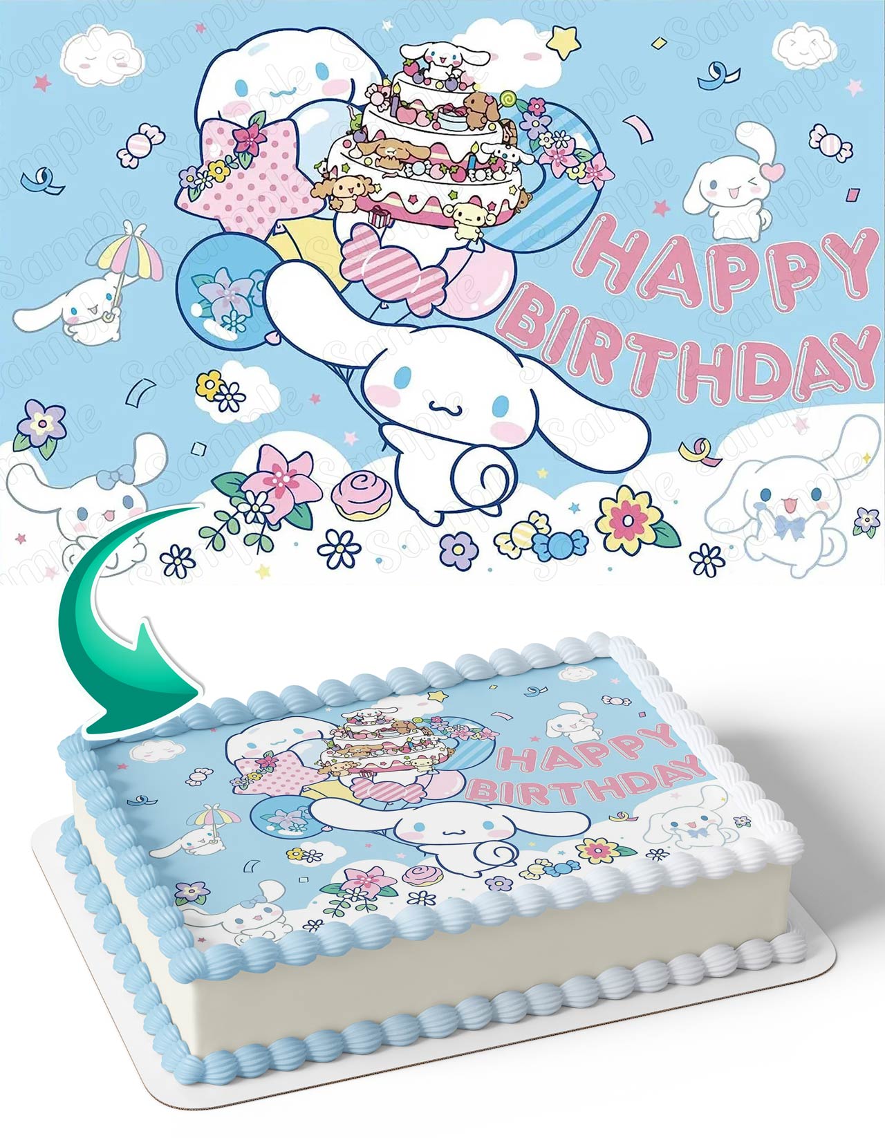 Kitties Kids Girls Hello Cinnamoroll Kawaii Sanro SHK Edible Cake Topper