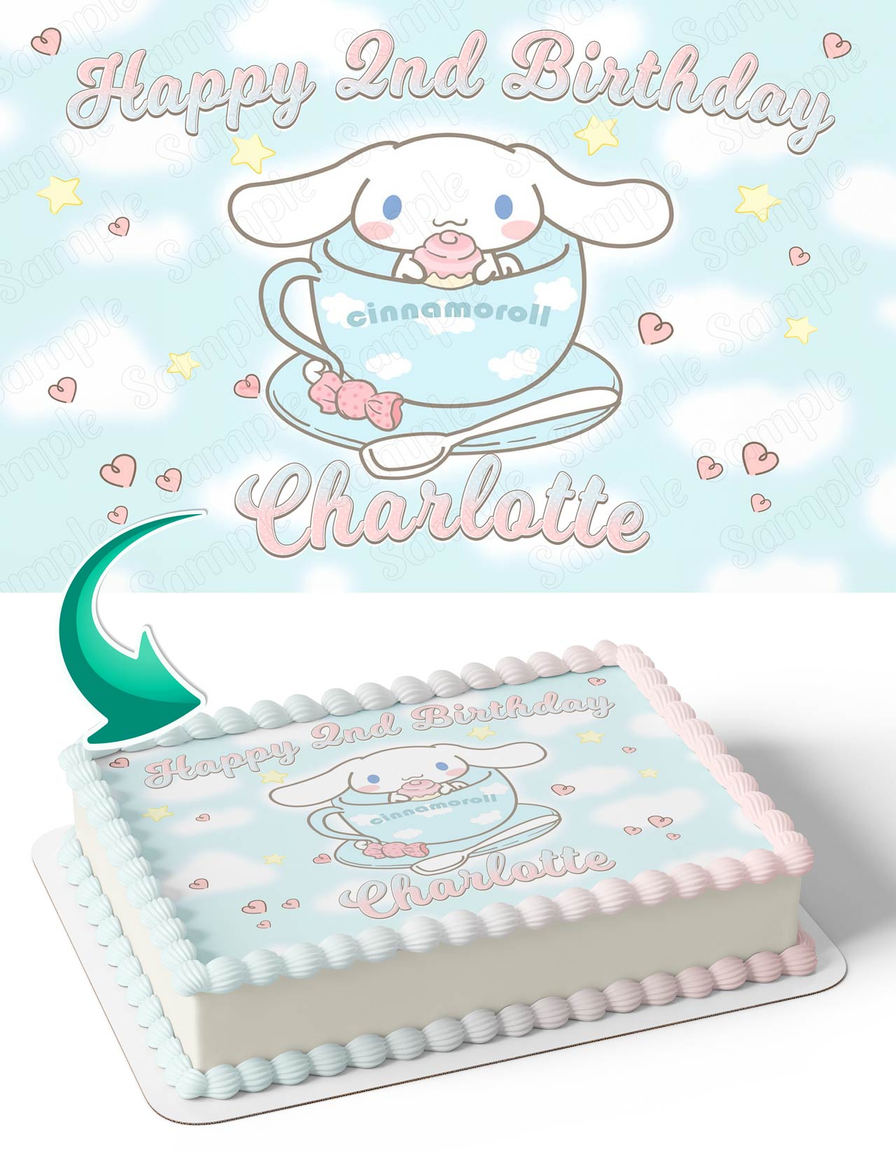Kitties Kids Girls Hello Cinnamoroll by Sanrio Edible Cake Topper