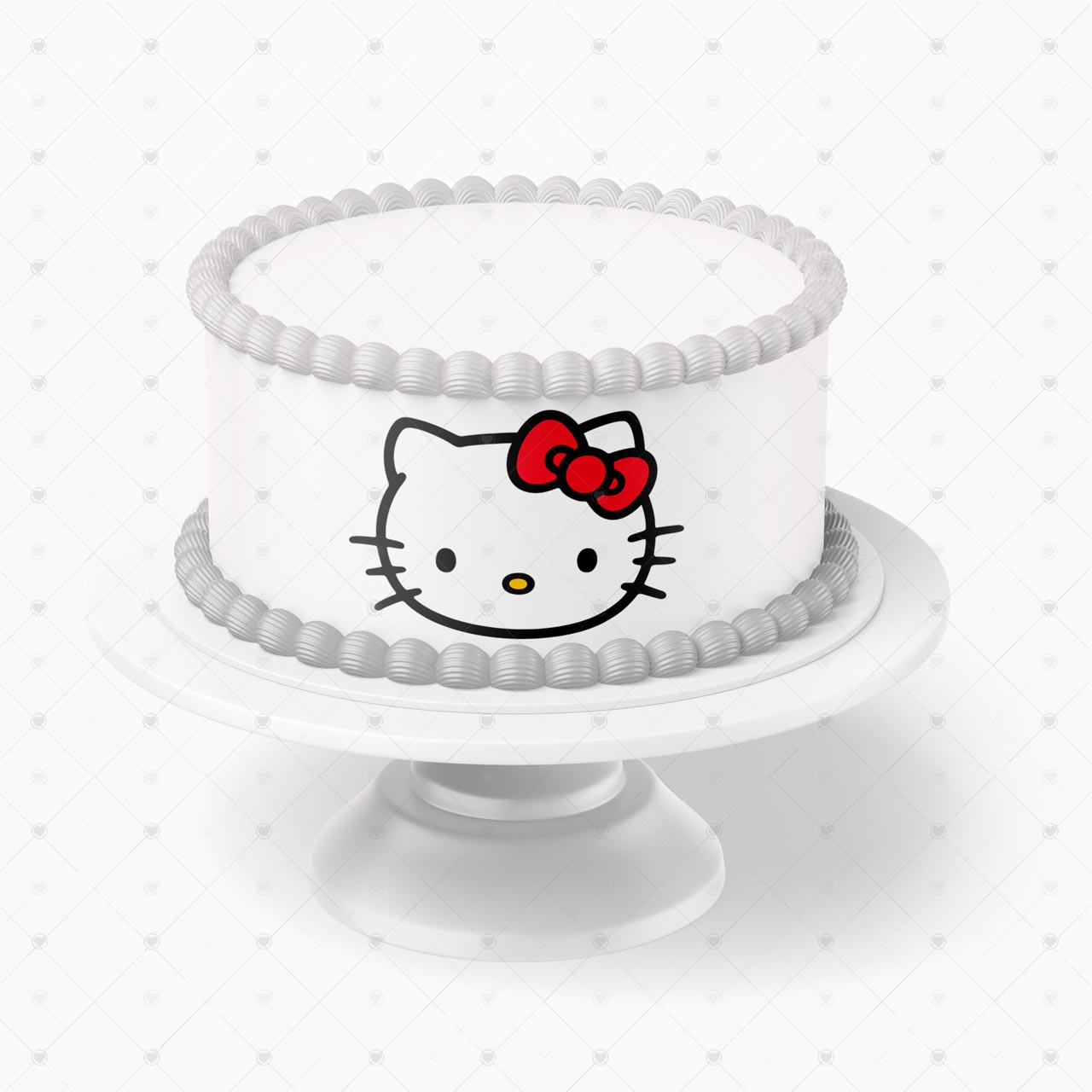 Hello Kitty Girls Hello Logo Edible Cake Wrap Strip – Icing Shee - Personalized Edible Cake Topper | Custom Icing Sheet | Birthday Cake Decoration