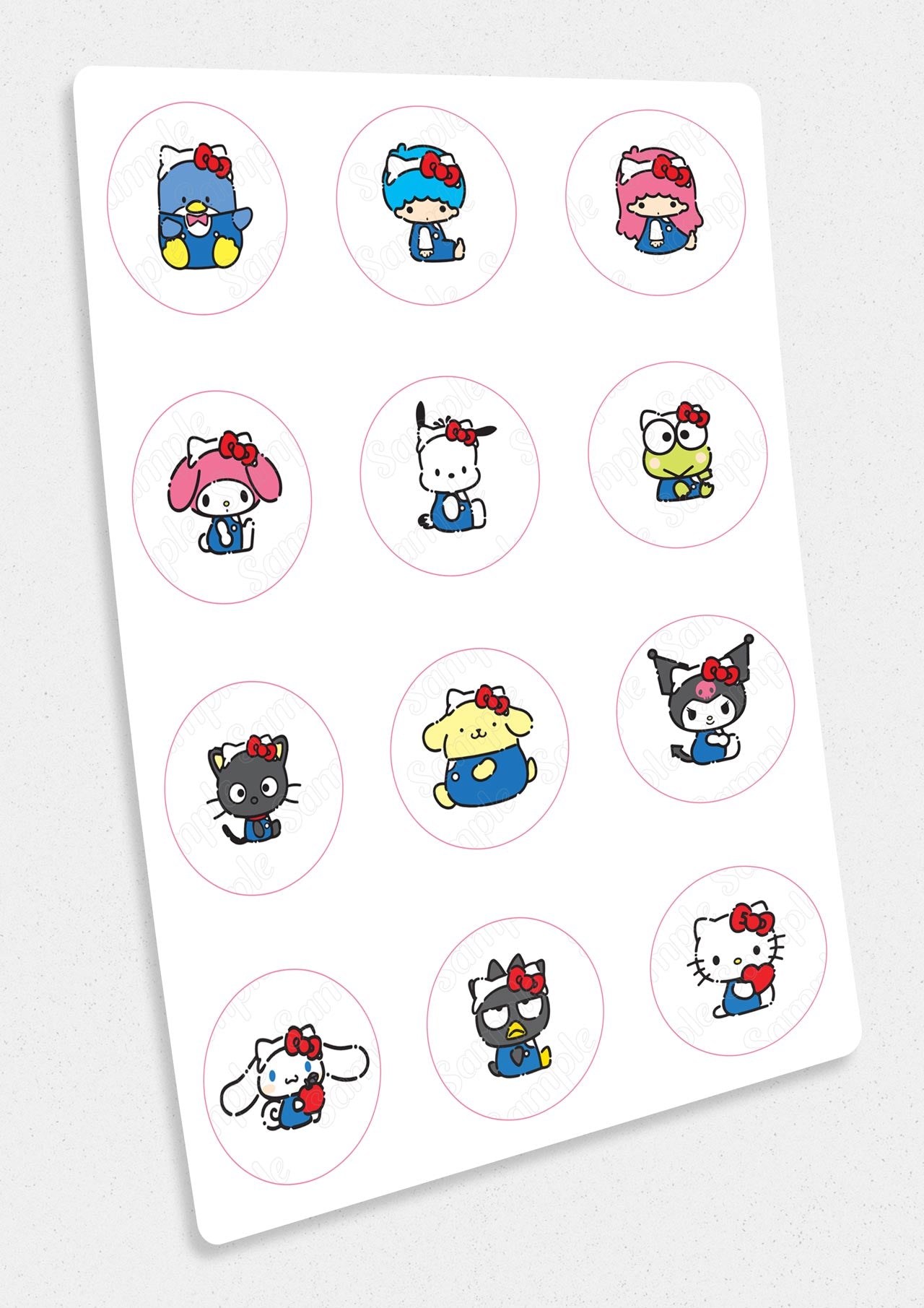 Hello Kitty Sanrio Cinnamoroll Characters Edible Cupcake Toppers - Edible Cake Topper | Icing Sheet | Birthday Cake Decoration