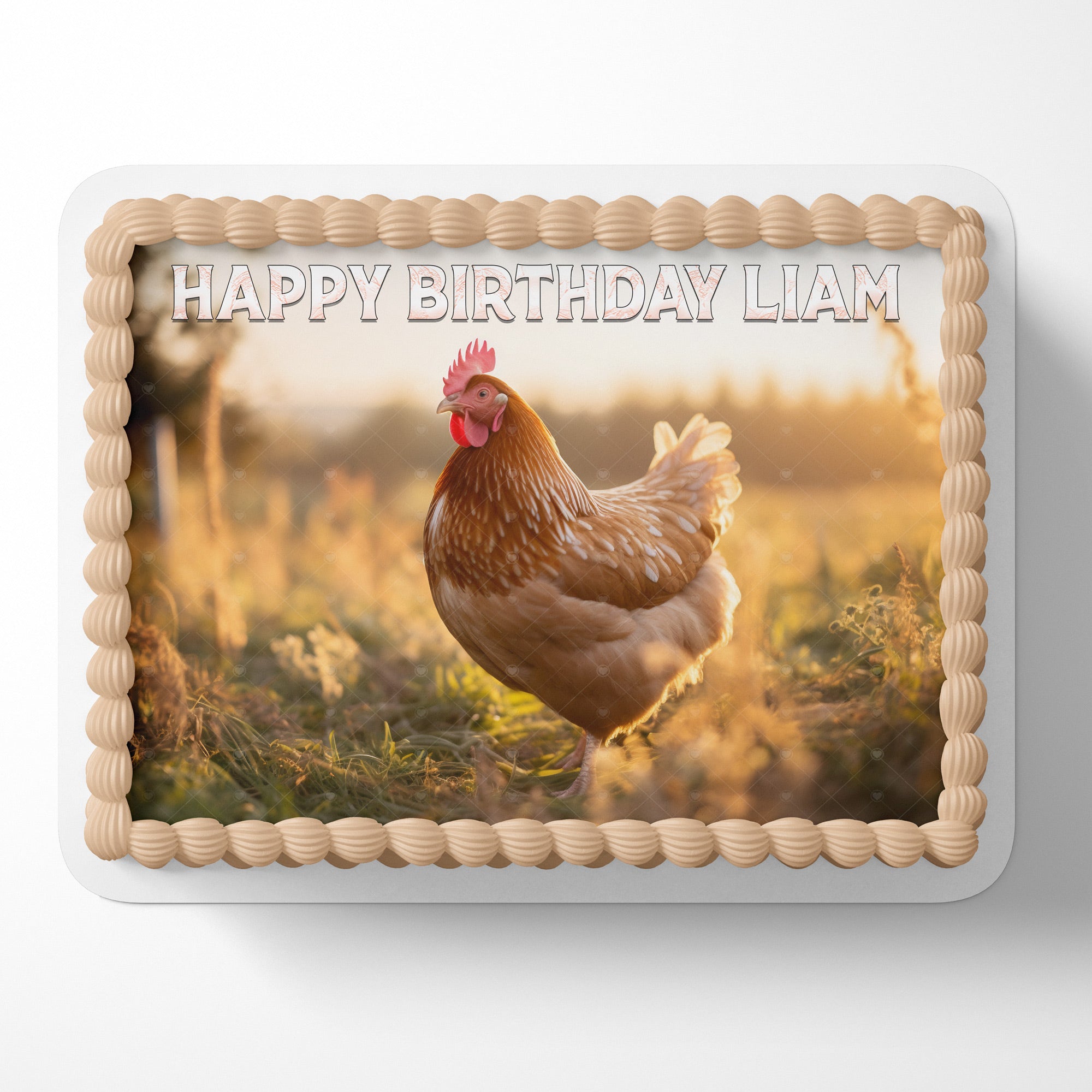 Hen Chicken Brown Edible Cake Topper
