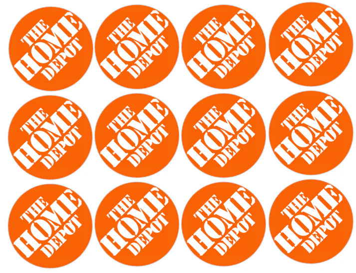 Home Depot Logo Edible Cupcake Toppers Icing Sheet or Wafer Paper