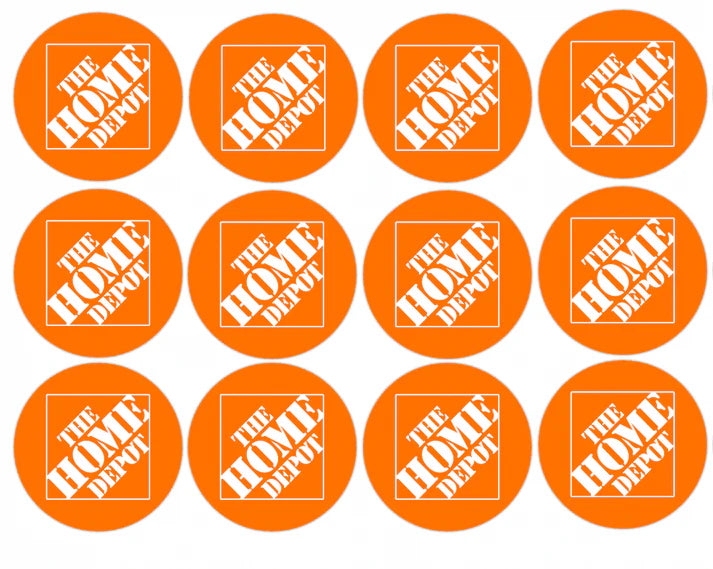 Home Depot Logo Outline Edible Cupcake Toppers Icing Sheet or Wafer Paper
