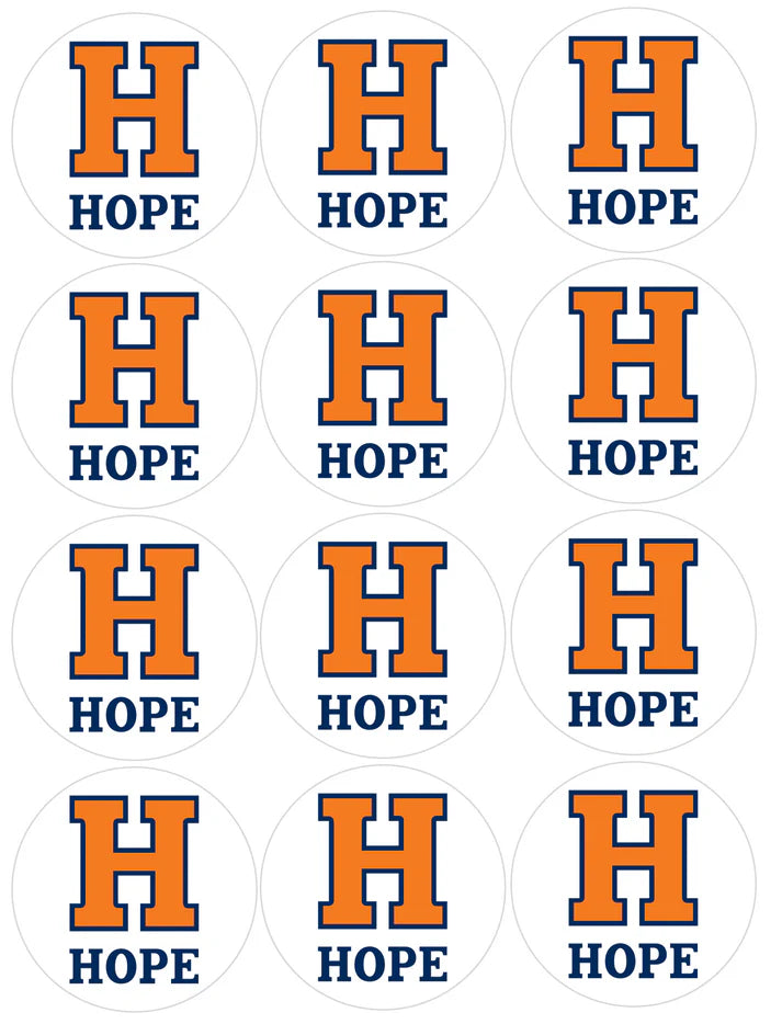 Hope College Edible Cupcake Toppers Icing Sheet or Wafer Paper