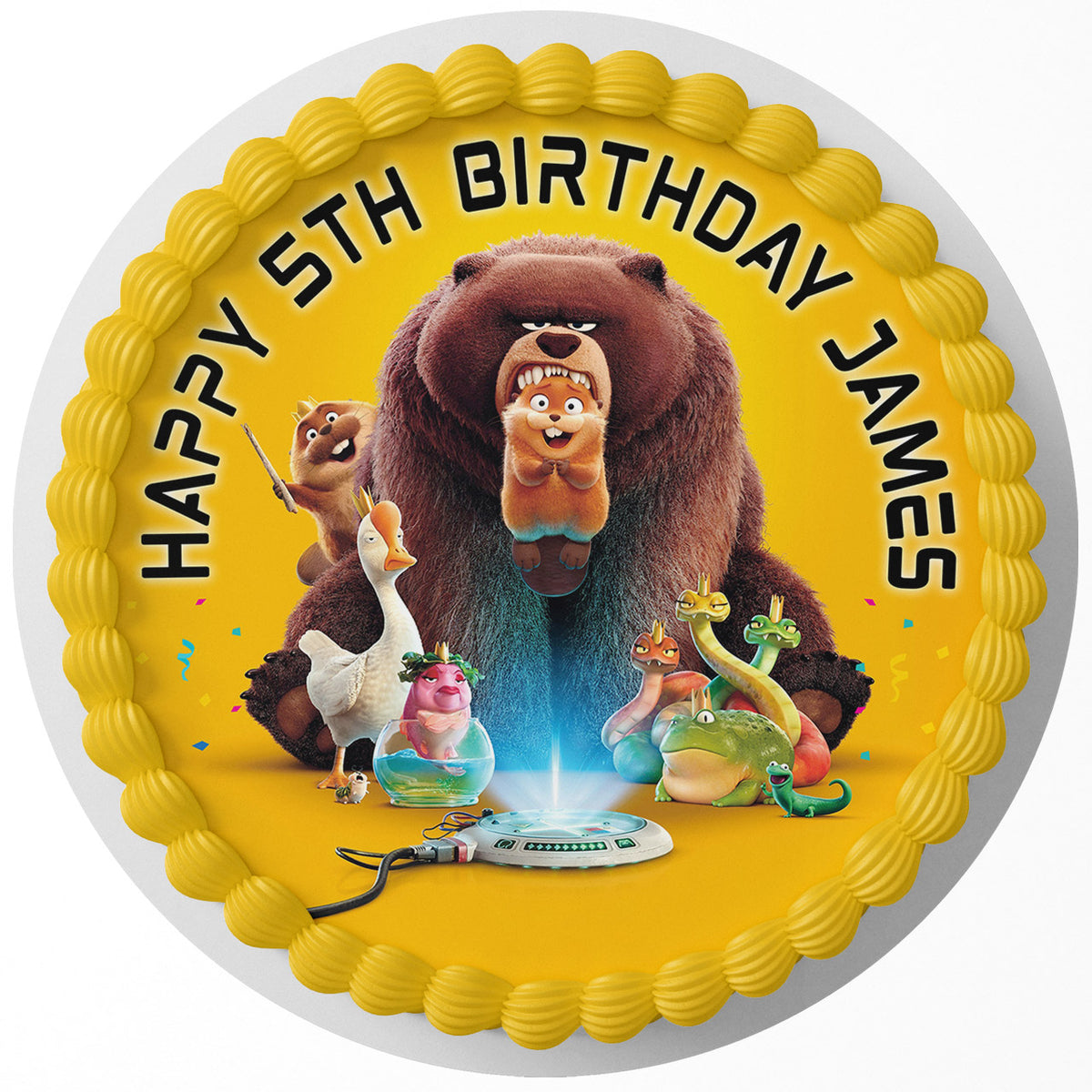 Hoppers Edible Cake Topper Round Personalized Edible Cake Topper | Custom Icing Sheet | Birthday Cake Decoration