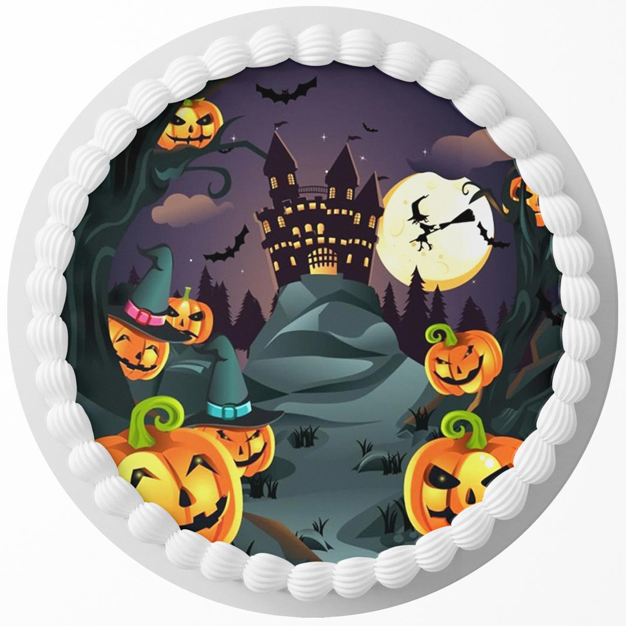 Horror Halloween Pumpkin RZW Round – Icing Sheet Birthday - Personalized Edible Cake Topper | Custom Icing Sheet | Birthday Cake Decoration