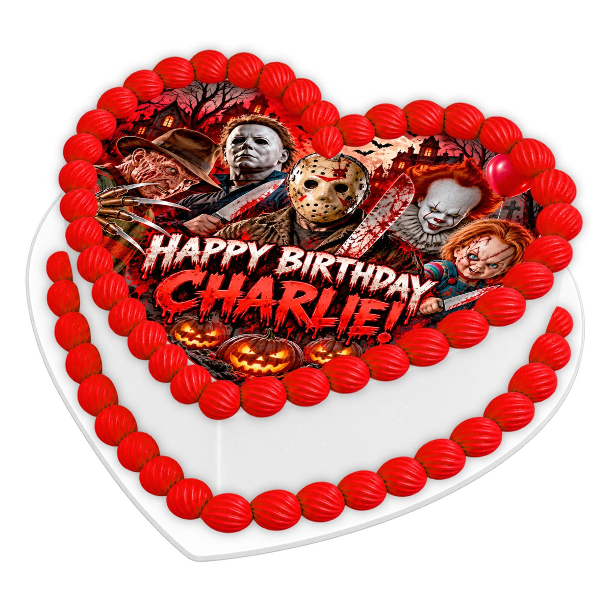 Horror Movie Halloween Scary Cake Topper – Edible Cake Image – Icing Sheet for Cakes