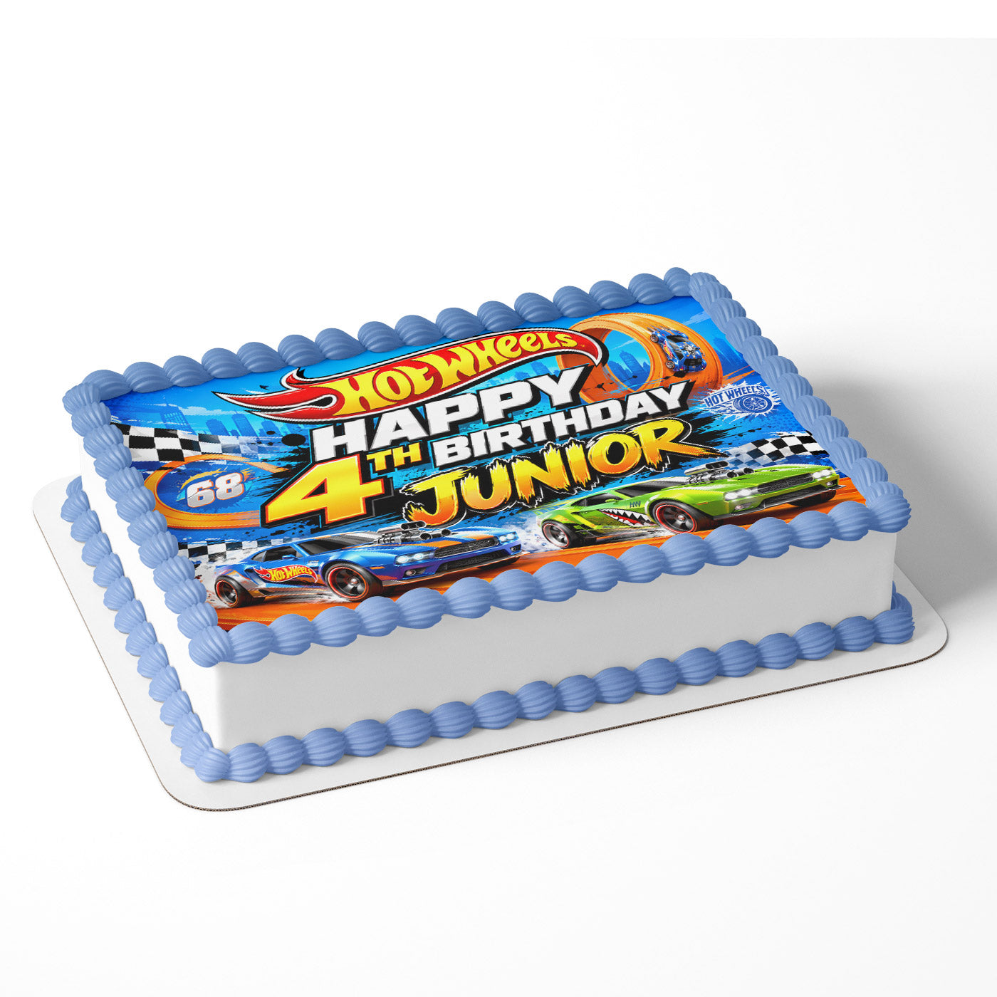 Hot Wheels Cars Racing Kids Inspired Custom Edible Cake Image Topper Decoration Icing Sheet
