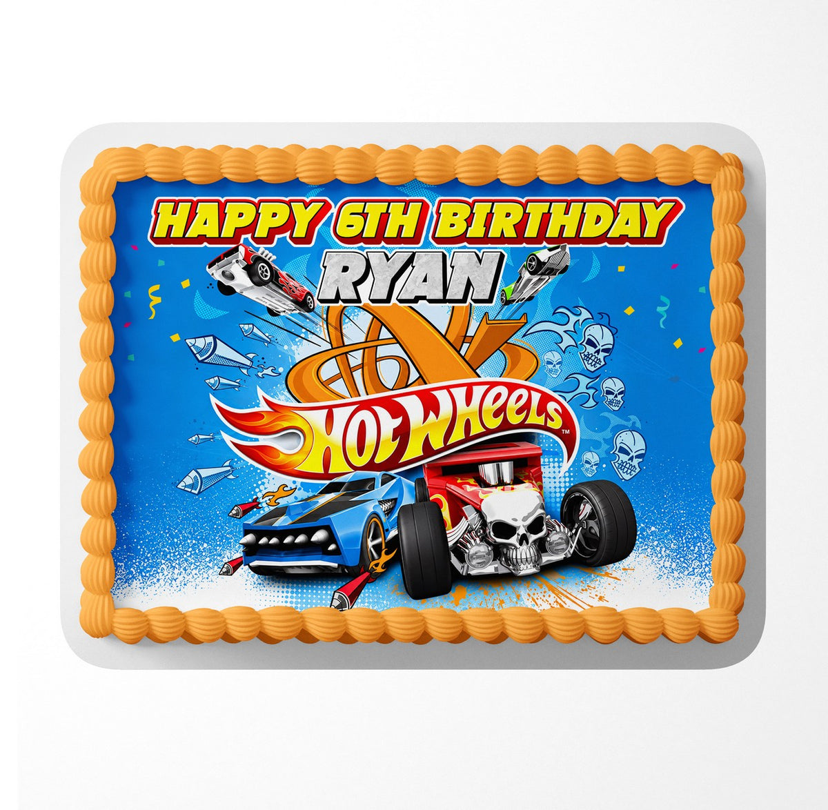 Fast Toy Race Cars Edible Cake Topper