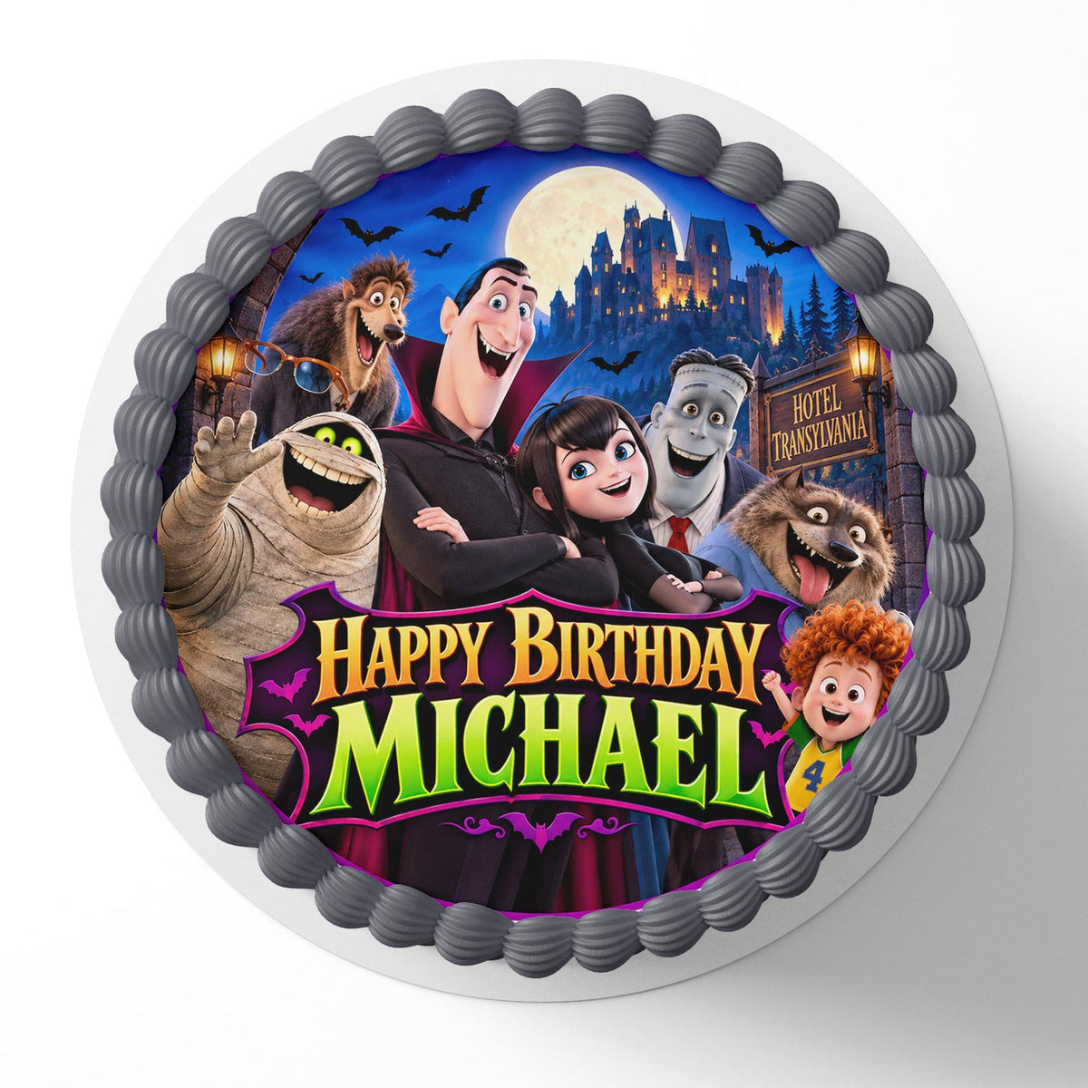 Hotel Kids Transilvania Edible Cake Topper | Birthday Cake Decoration | Photo Cake Image