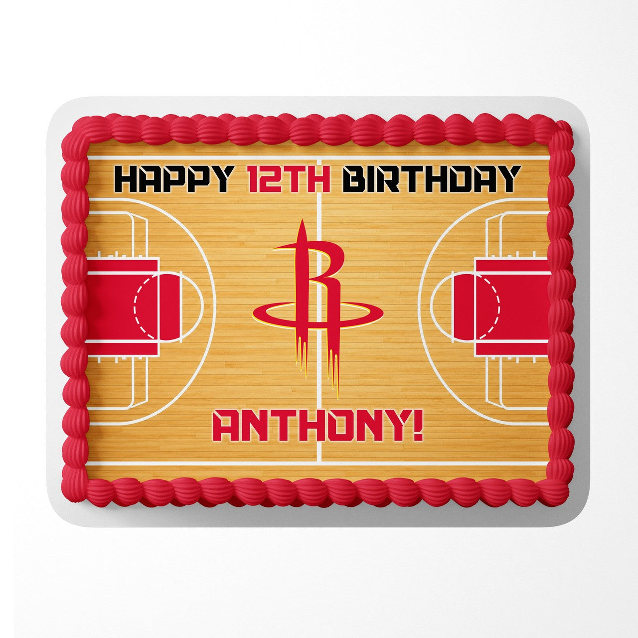 Houston Rockets Basketball Edible Cake Image - Edible Cake Topper Birthday Cake Decoration