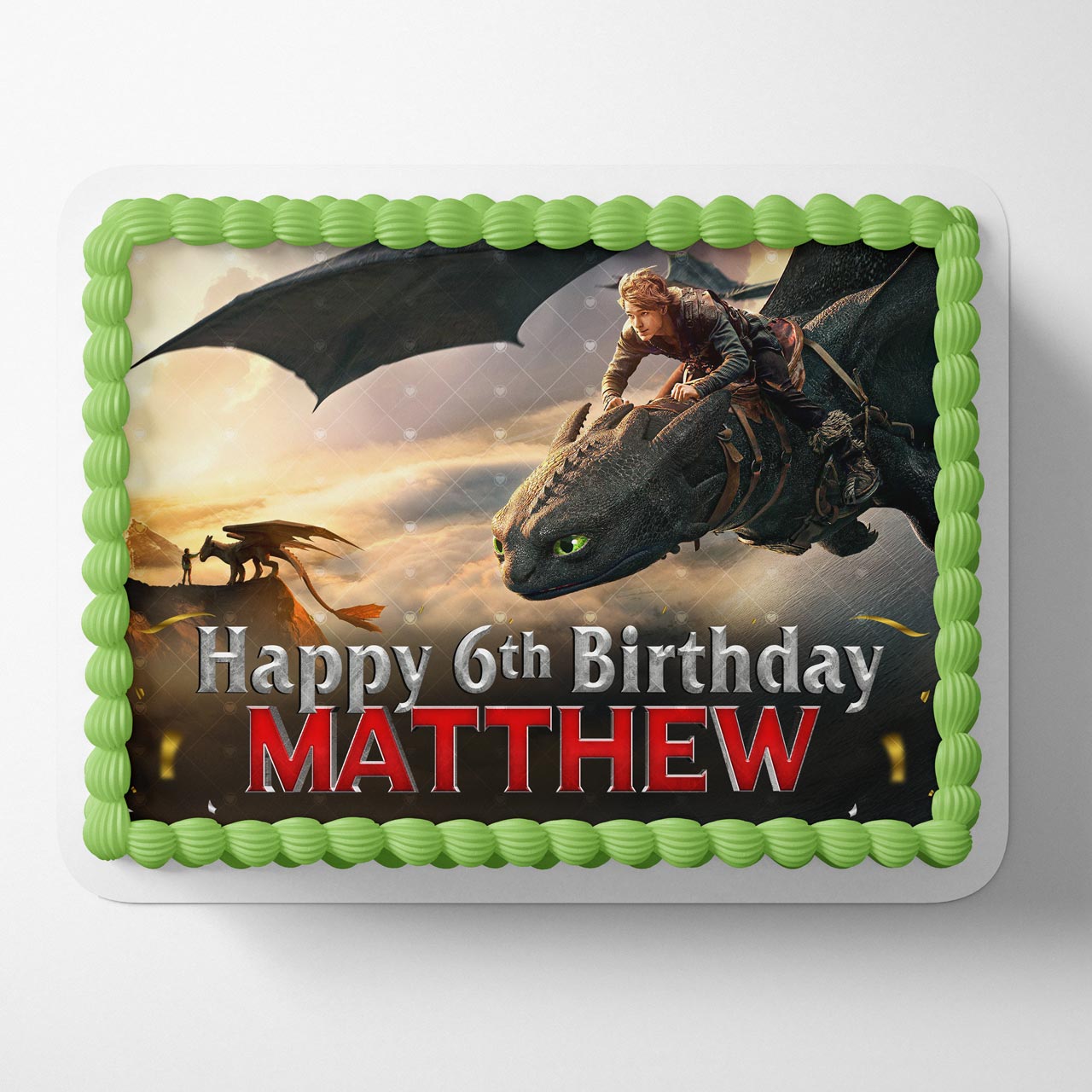 Train Dragon Live Action Movie Themed Edible Cake Topper