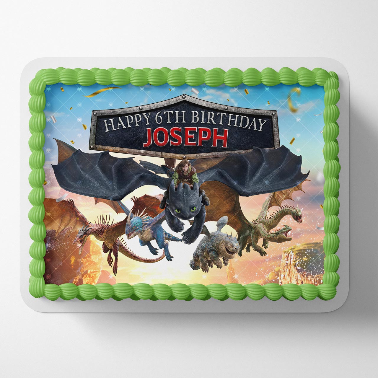Train Dragon Night Fury Live Action Movie Themed Edible Cake Topper