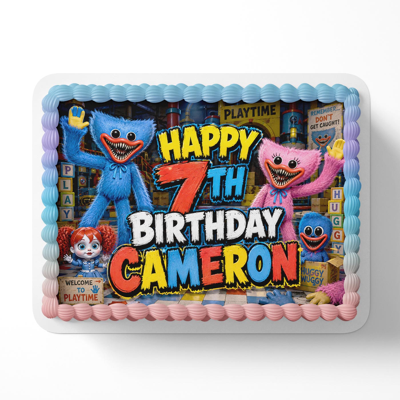 Huggy Wuggy Kids Fun Edible Cake Topper | Birthday Cake Decoration | Photo Cake Image