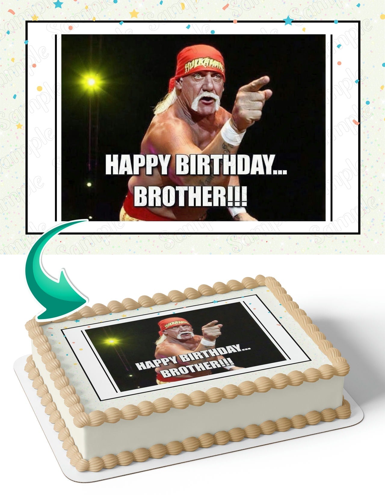 Hulk Hogan Meme Edible Cake Topper