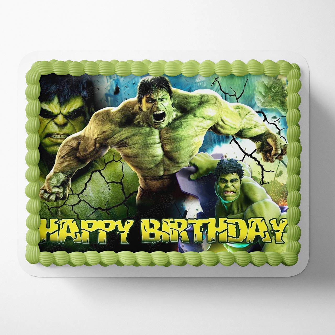 Hulk Super Hero Green Edible Cake Topper