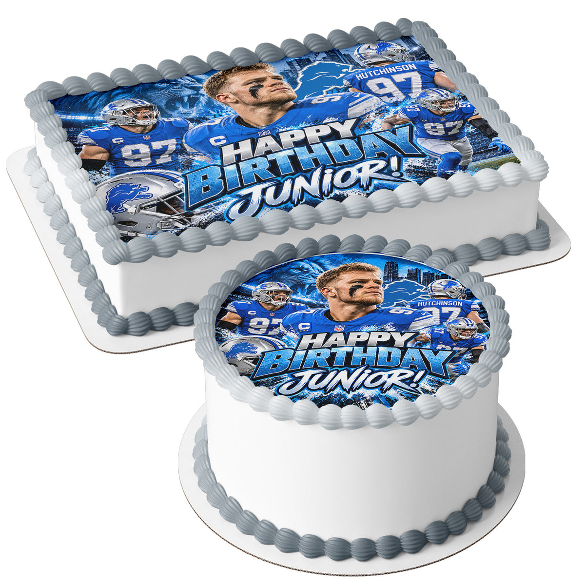 Aidan Hutchinson Football Player Lions Edible Cake Topper | Birthday Cake Decoration | Photo Cake Image | Custom Edible Cake Topper