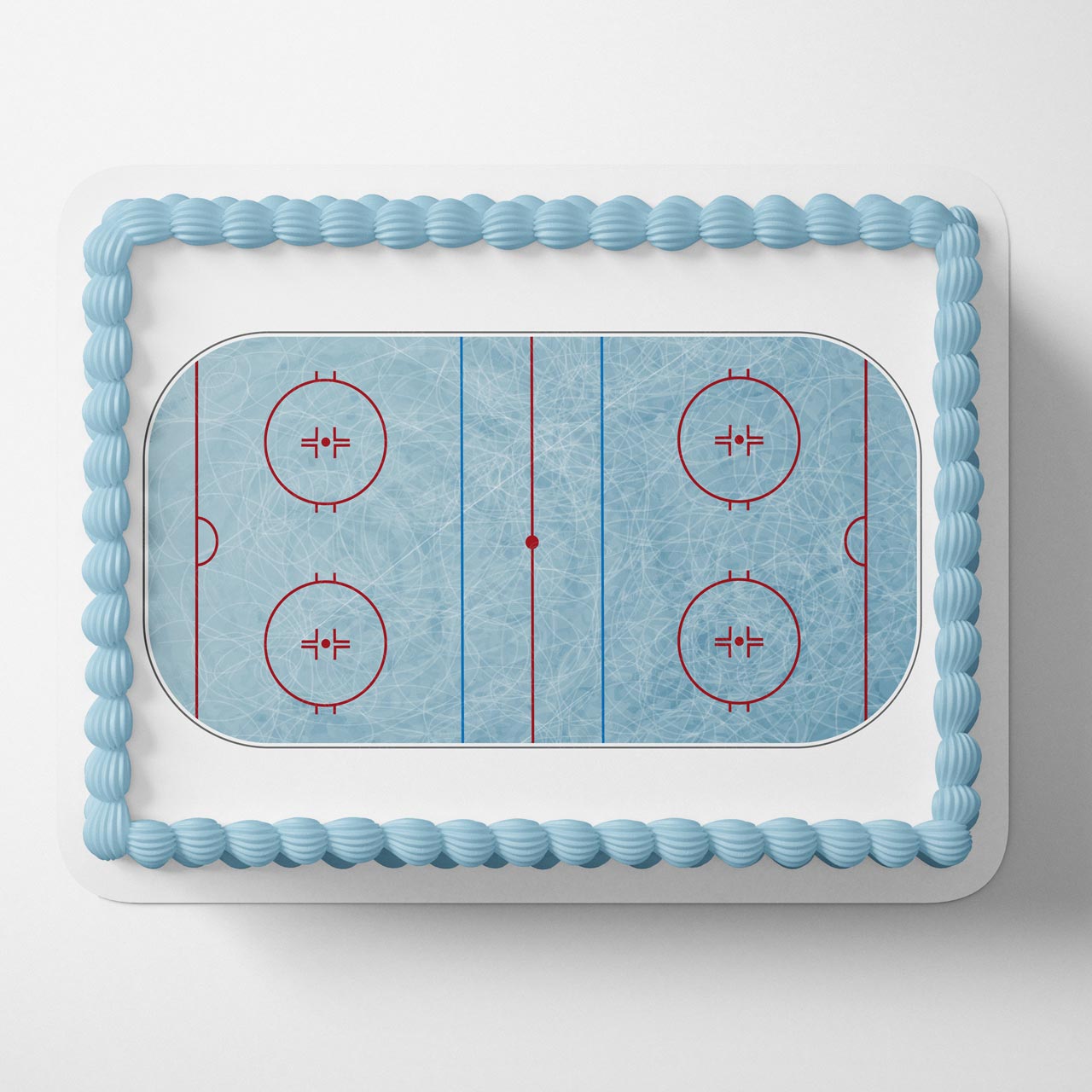 Ice Hockey Field Arena Background Edible Cake Topper