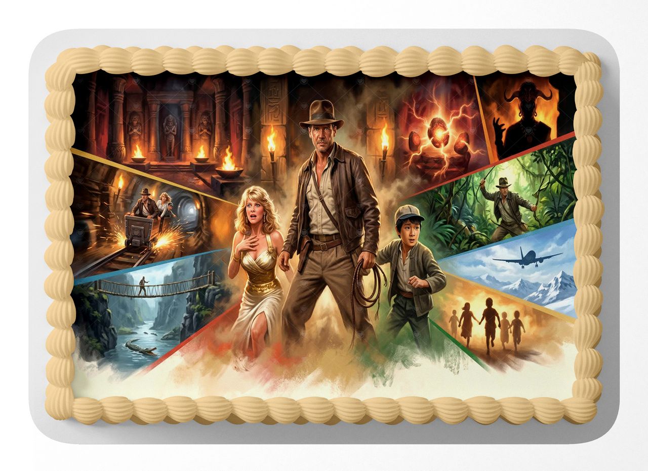 Indiana Jones and the Temple of Doom Classic Film edible cake topper