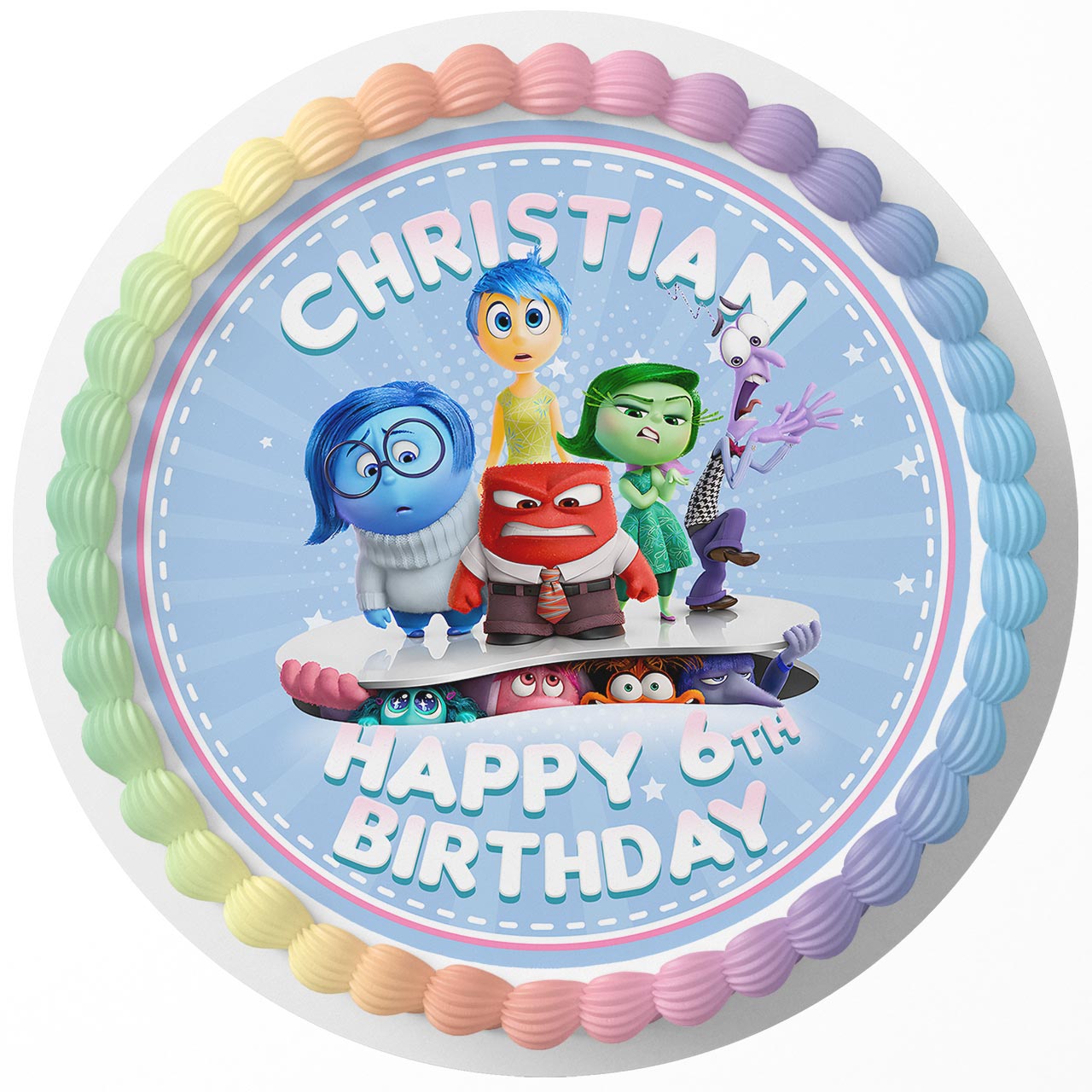 Inside Out 2 R Round – Icing Sheet Birthday - Personalized Edible Cake Topper | Custom Icing Sheet | Birthday Cake Decoration | Photo Cake Image