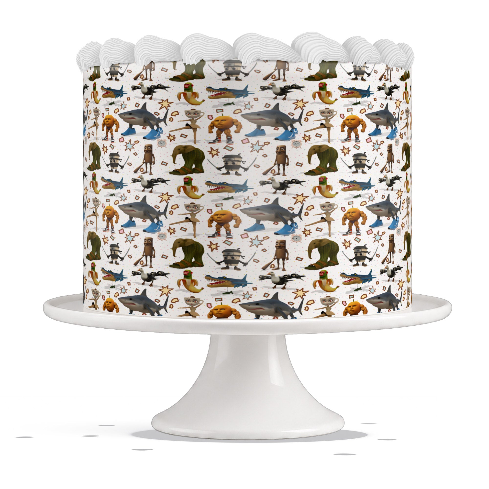 Italian Brainrot Meme Edible Cake Wrap Strip – Icing Sheet Cake S - Edible Cake Topper | Icing Sheet | Birthday Cake Decoration