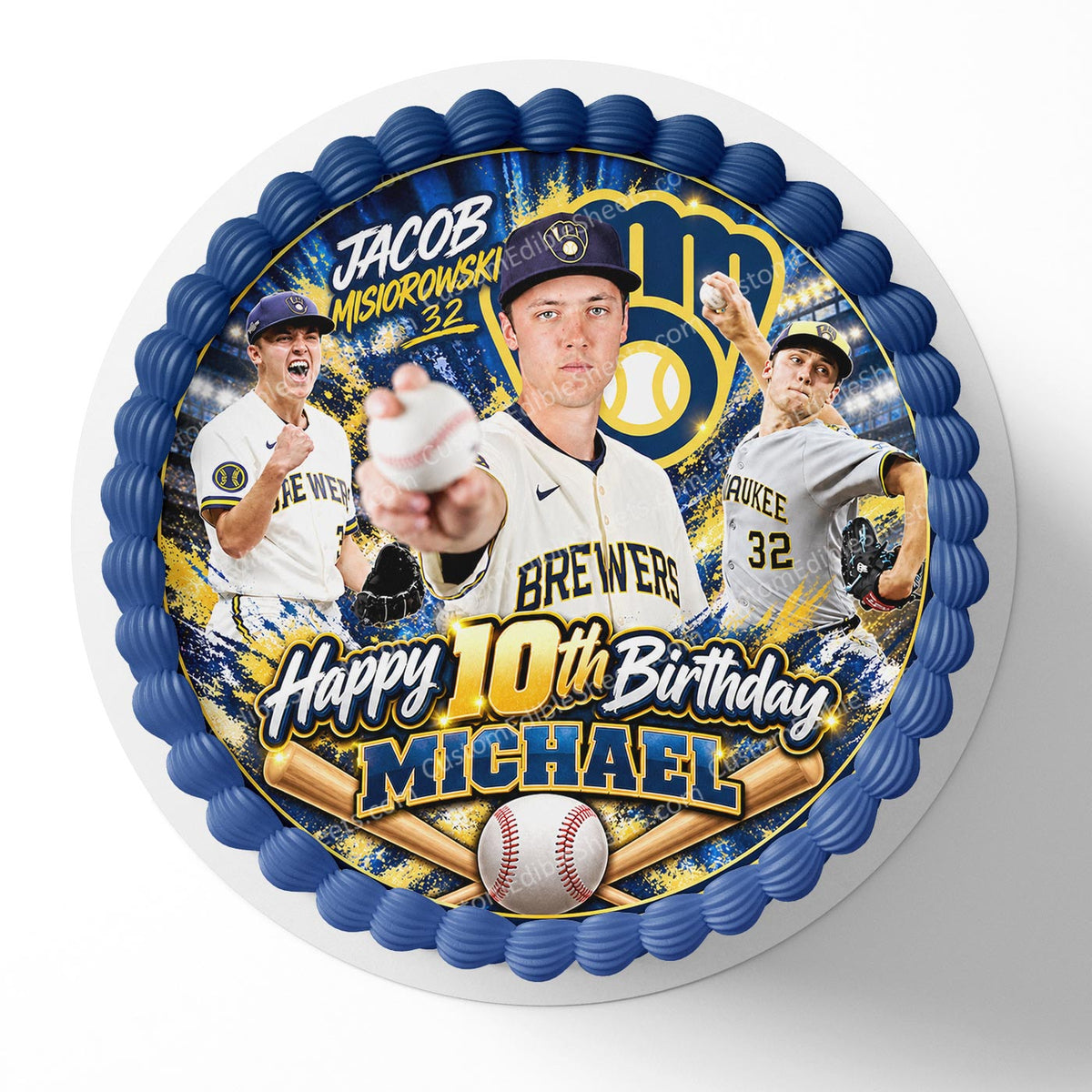 Misiorowski Brewers Edible Cake Topper Decoration | Photo Cake Image Custom Edible Cake Topper