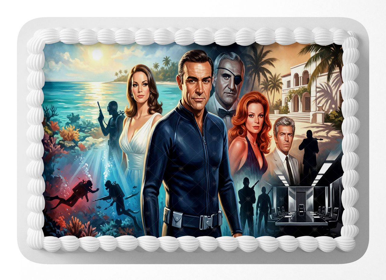 James Bond Thunderball Classic Film edible cake topper