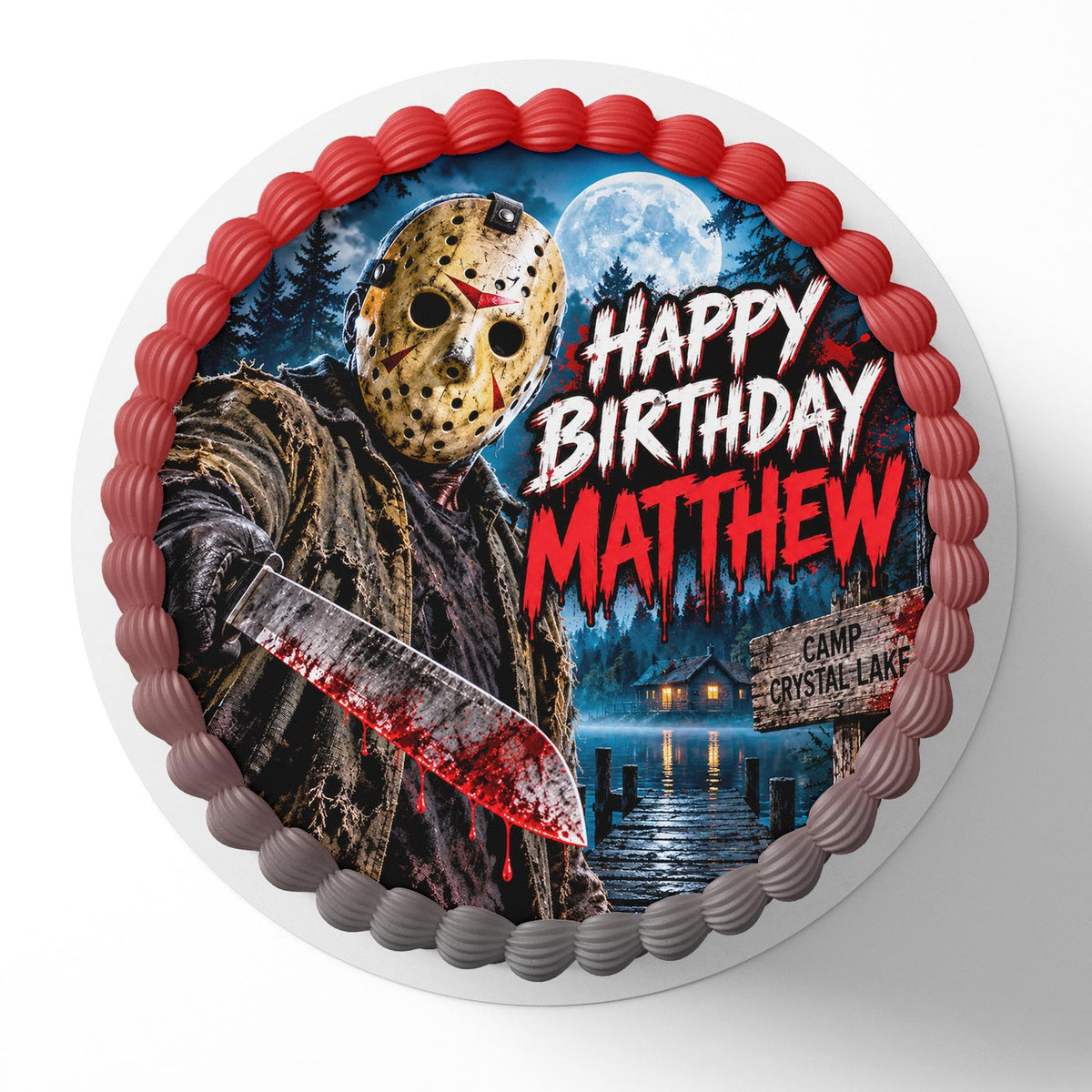 Jason Voorhees Horror Edible Cake Topper | Birthday Cake Decoration | Photo Cake Image | Custom Edible Cake Topper