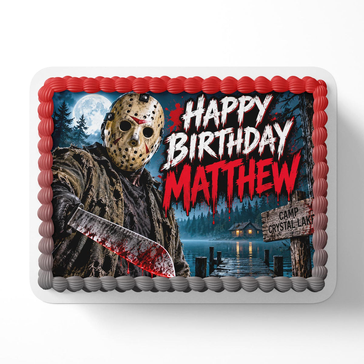 Jason Voorhees Horror Edible Cake Topper | Birthday Cake Decoration | Photo Cake Image | Custom Edible Cake Topper