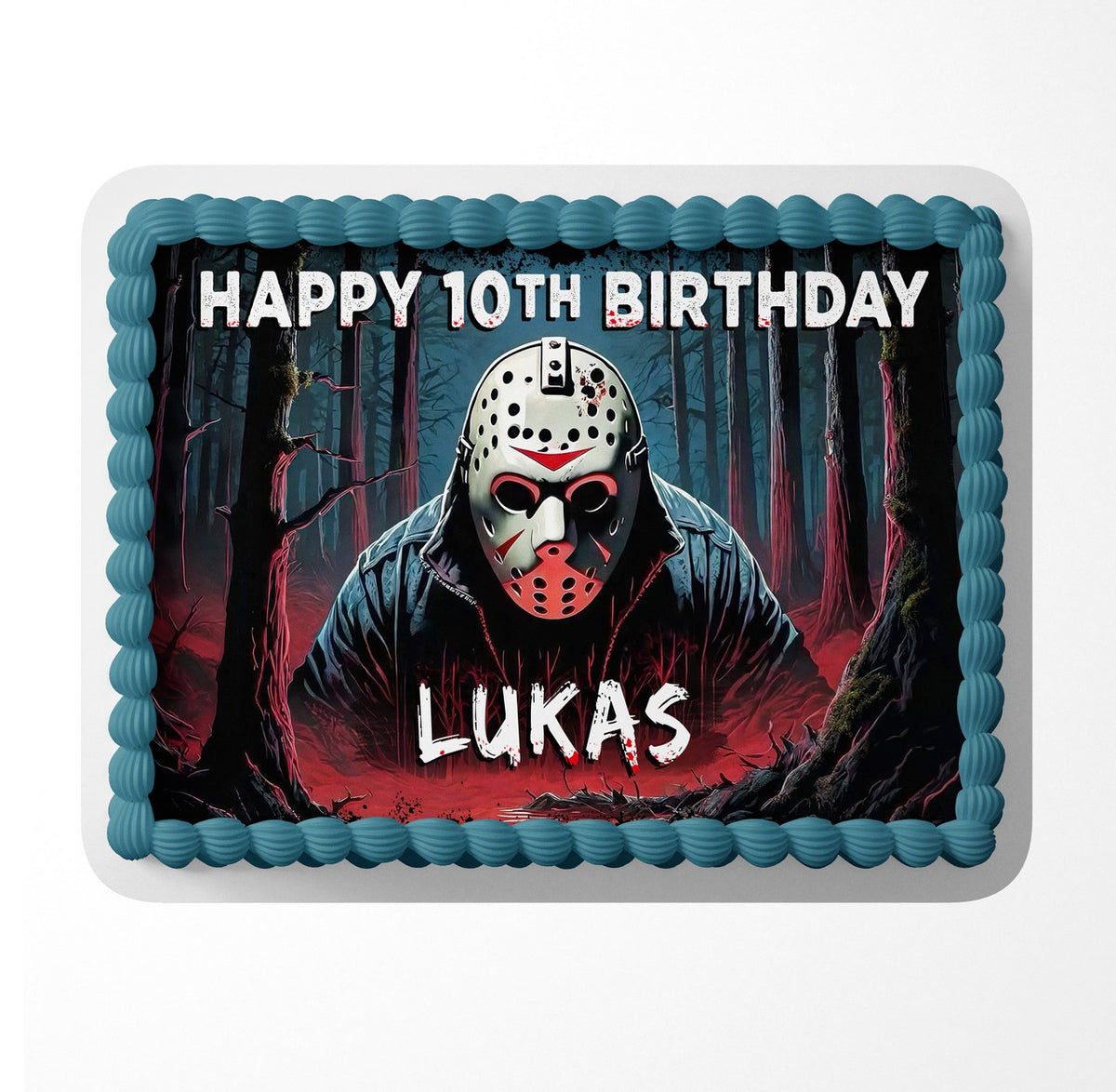 Hockey Mask Slasher Horror Edible Cake Topper