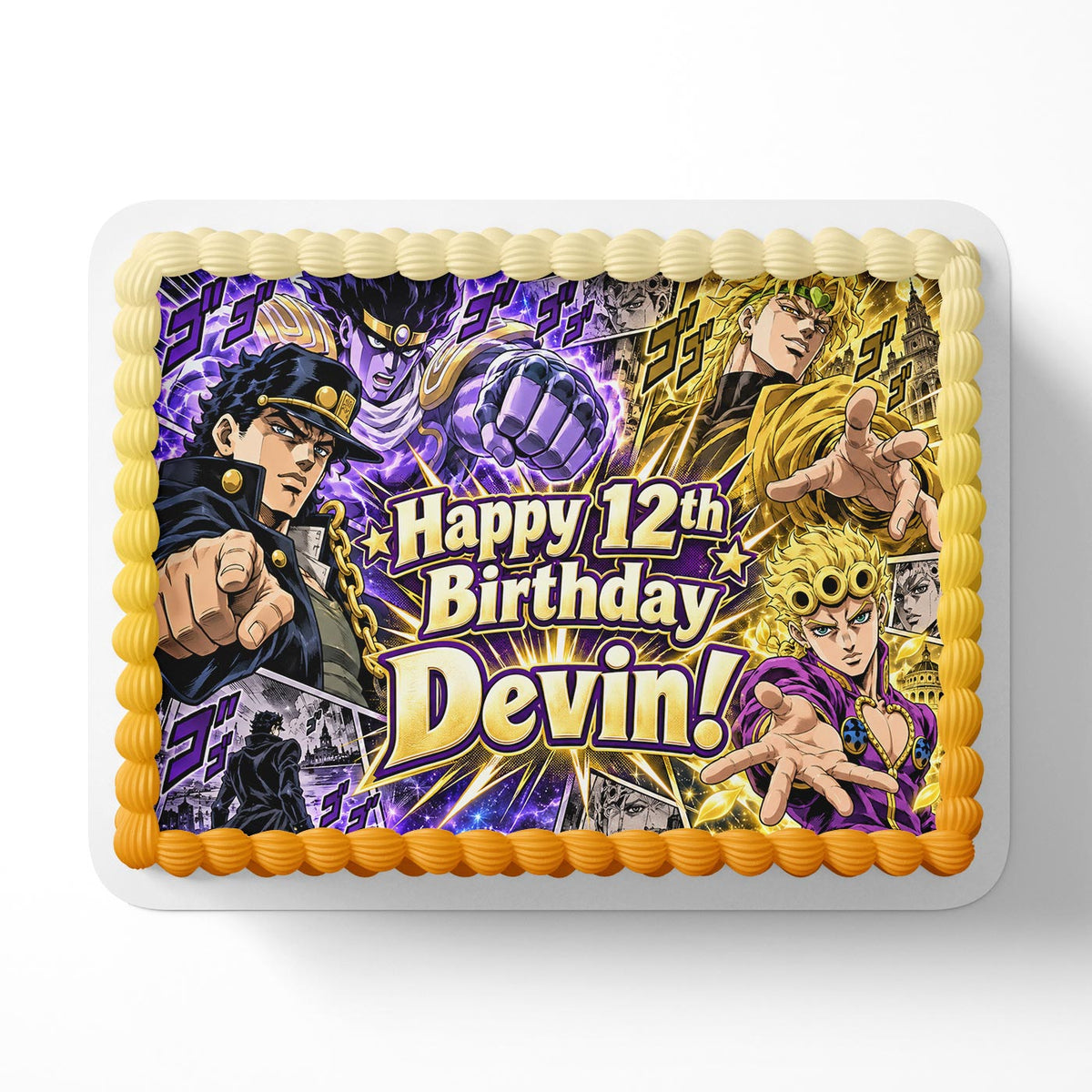 JoJo's Bizarre Adventure Edible Cake Topper | Birthday Cake Decoration | Photo Cake Image | Custom Edible Cake Topper