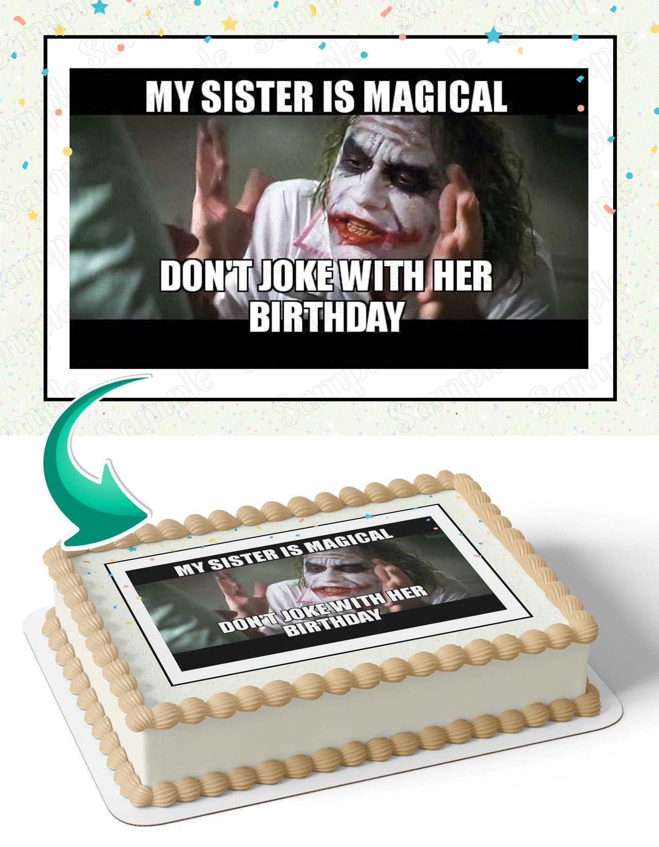 Joker Meme Edible Cake Topper