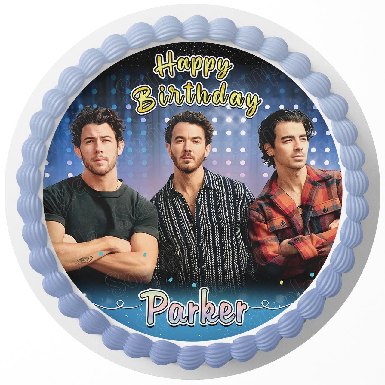 Jonas Brothers Round – Icing Sheet Birthday - Personalized Edible Cake Topper | Custom Icing Sheet | Birthday Cake Decoration | Photo Cake Image
