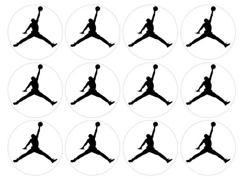 Jordan Basketball Edible Cupcake Toppers Icing Sheet or Wafer Paper