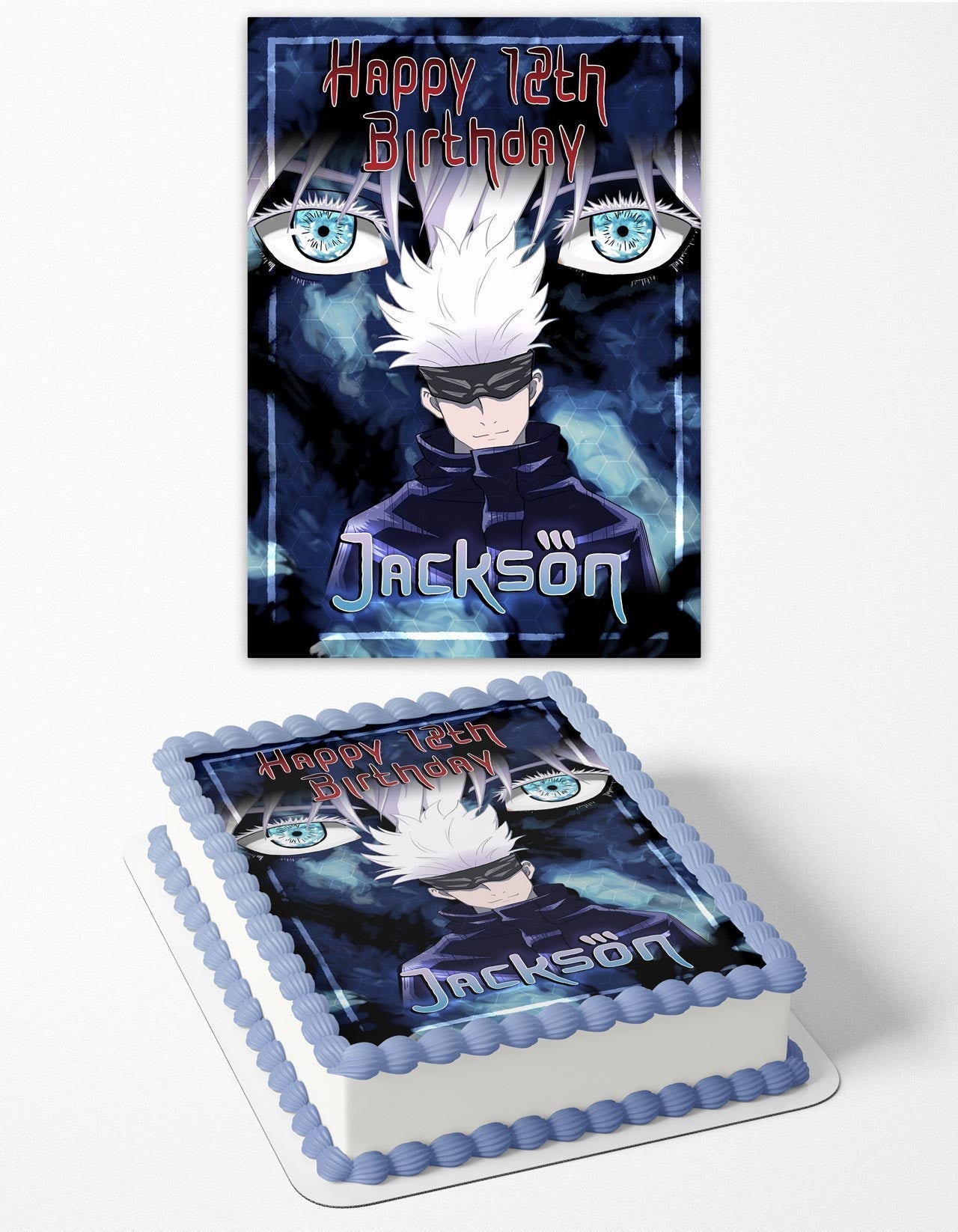 jutsu caisen Gojo Satoru Eyes Edible Cake Topper
