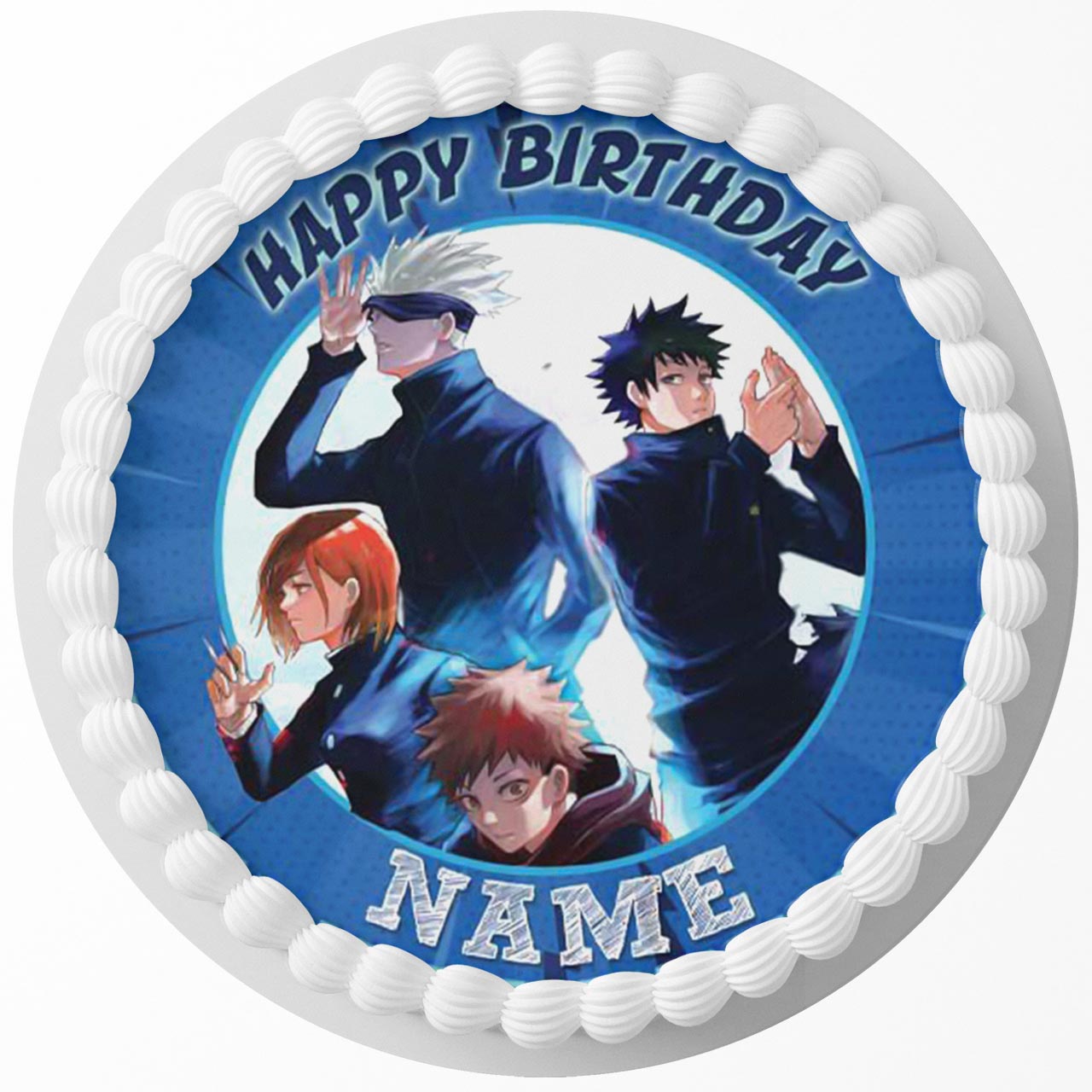 Jujutsu caisen R Round – Icing Sheet Birthday - Personalized Edible Cake Topper | Custom Icing Sheet | Birthday Cake Decoration | Photo Cake Image
