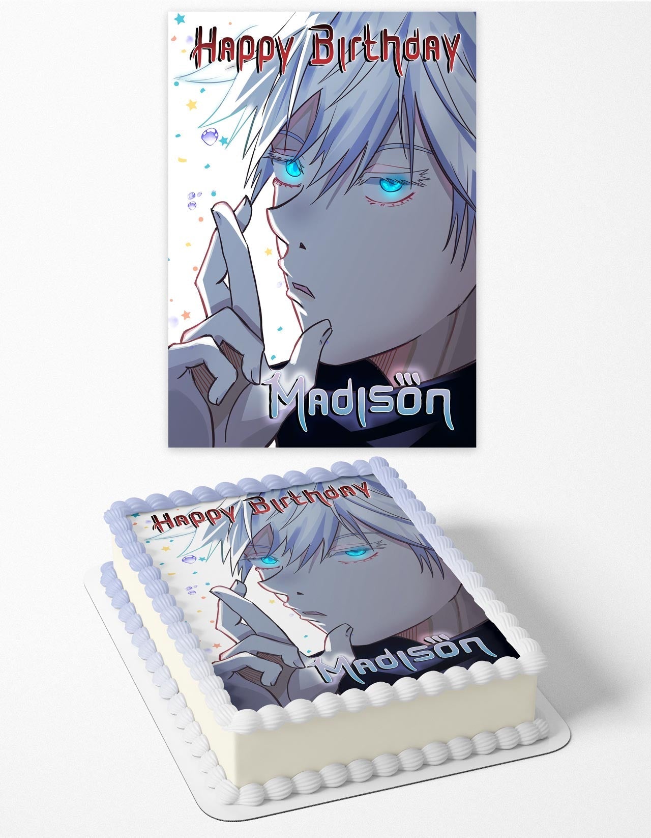 jutsu caisen Satoru Gojo JJK Anime Edible Cake Topper
