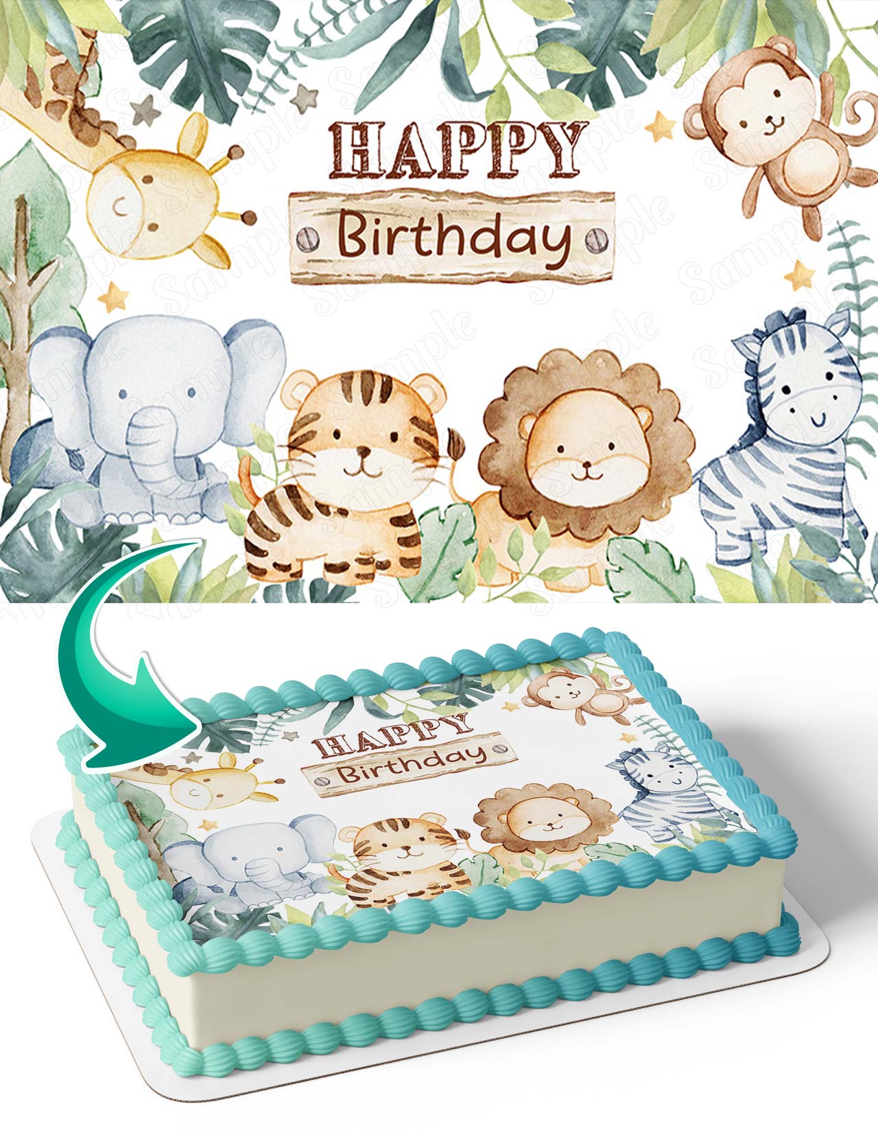 Jungle Safari Animals JSA Edible Cake Topper