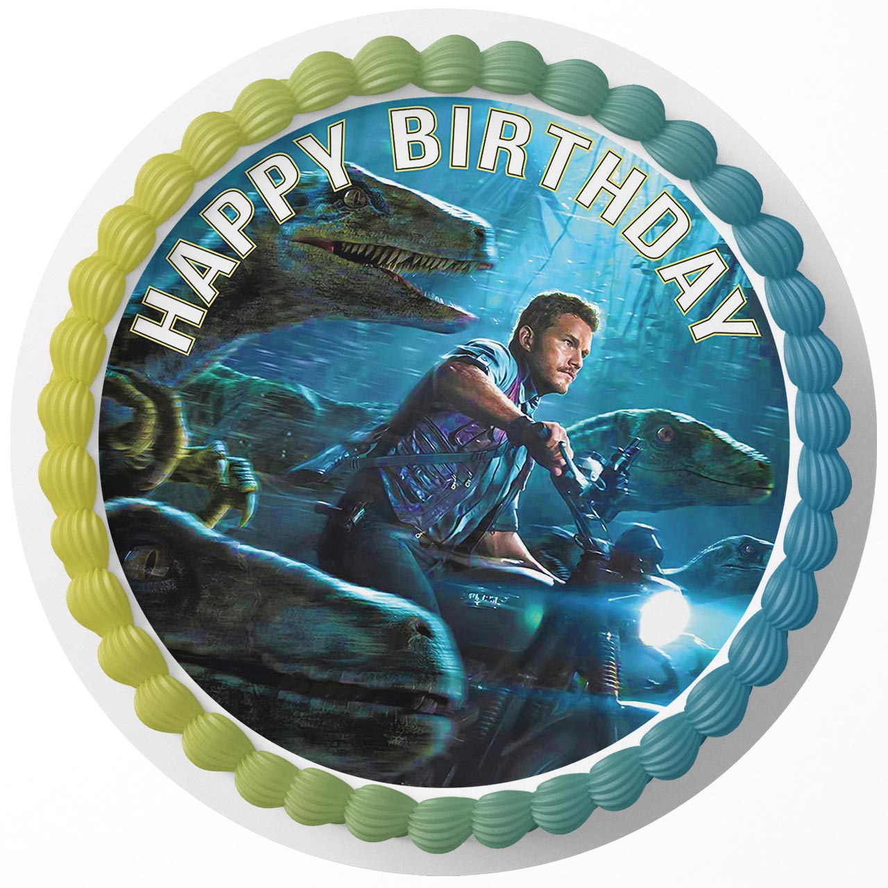 Jurassic World Park Round – Icing Sheet Birthday - Personalized Edible Cake Topper | Custom Icing Sheet | Birthday Cake Decoration
