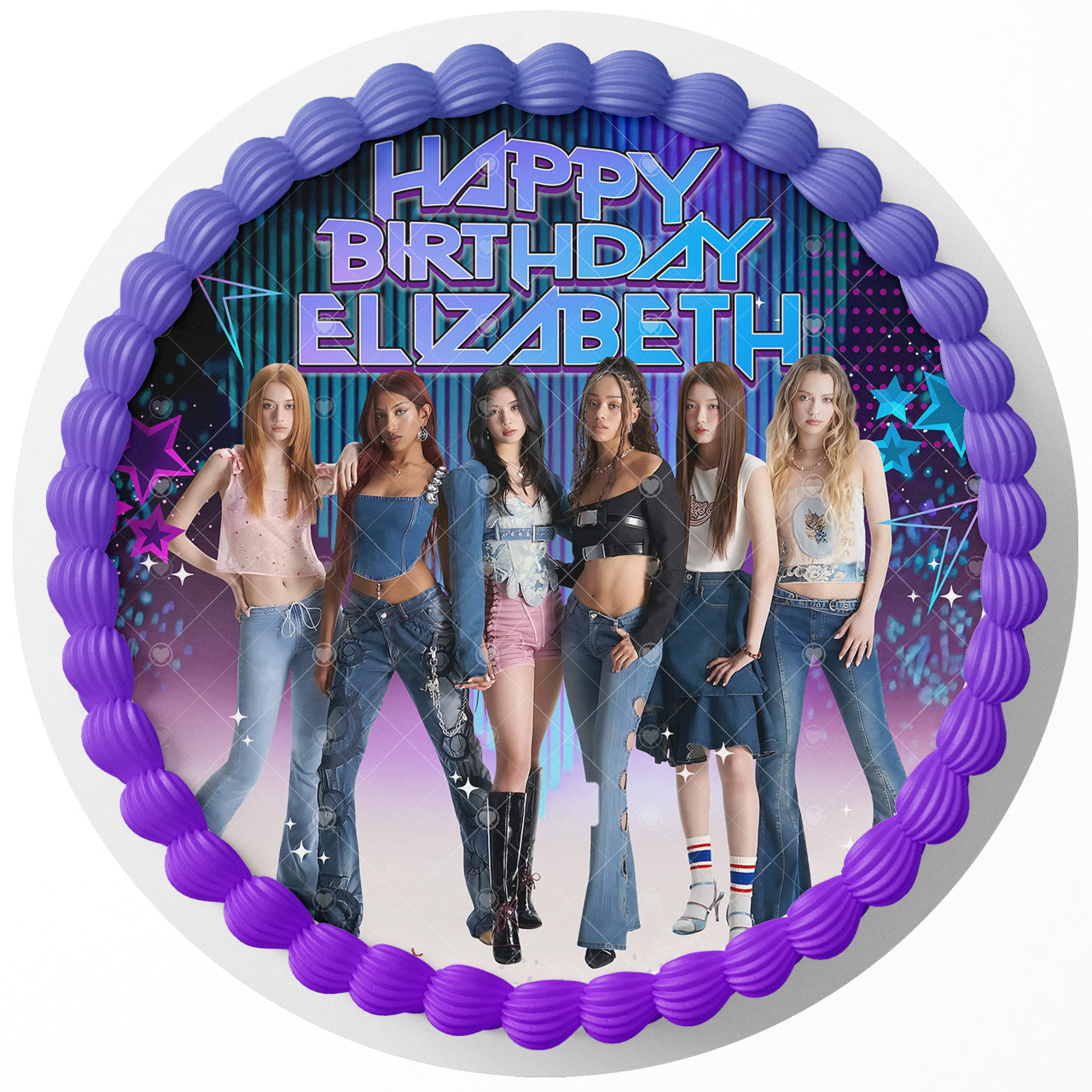 KATSEYE DPC Round – Icing Sheet Birthday - Personalized Edible Cake Topper | Custom Icing Sheet | Birthday Cake Decoration | Photo Cake Image