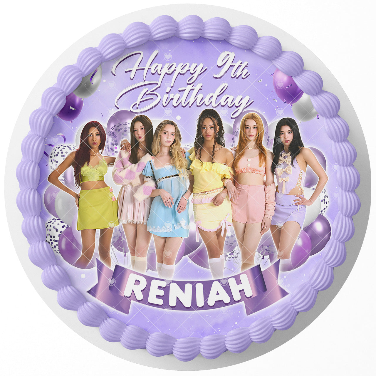 KATSEYE KYP Round – Icing Sheet Birthday - Personalized Edible Cake Topper | Custom Icing Sheet | Birthday Cake Decoration | Photo Cake Image