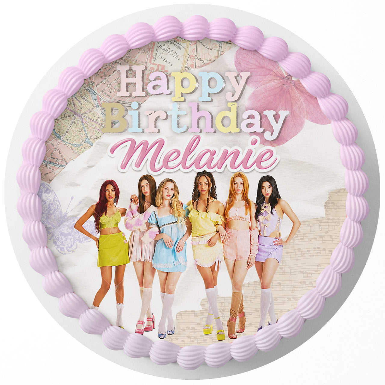 KATSEYE Girl Group K-pop ﻿Custom Edible Cake Image - Edible Cake Topper Birthday Cake Decoration