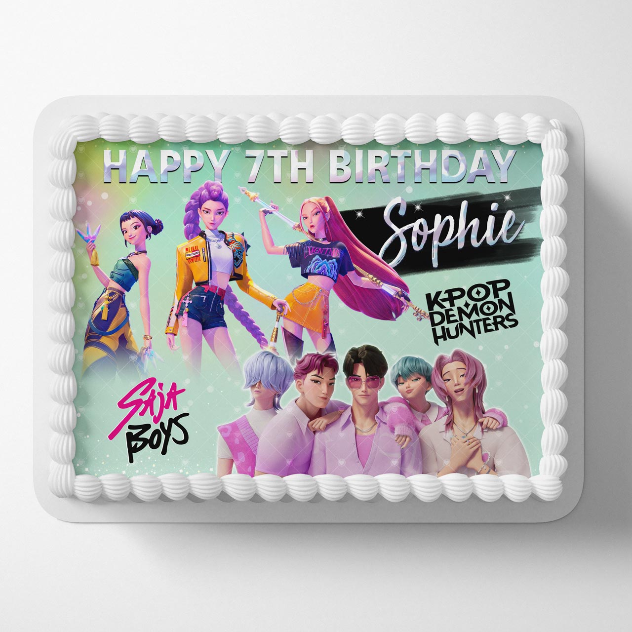 Demon Hunters Popular Girls Team Edible Cake Topper