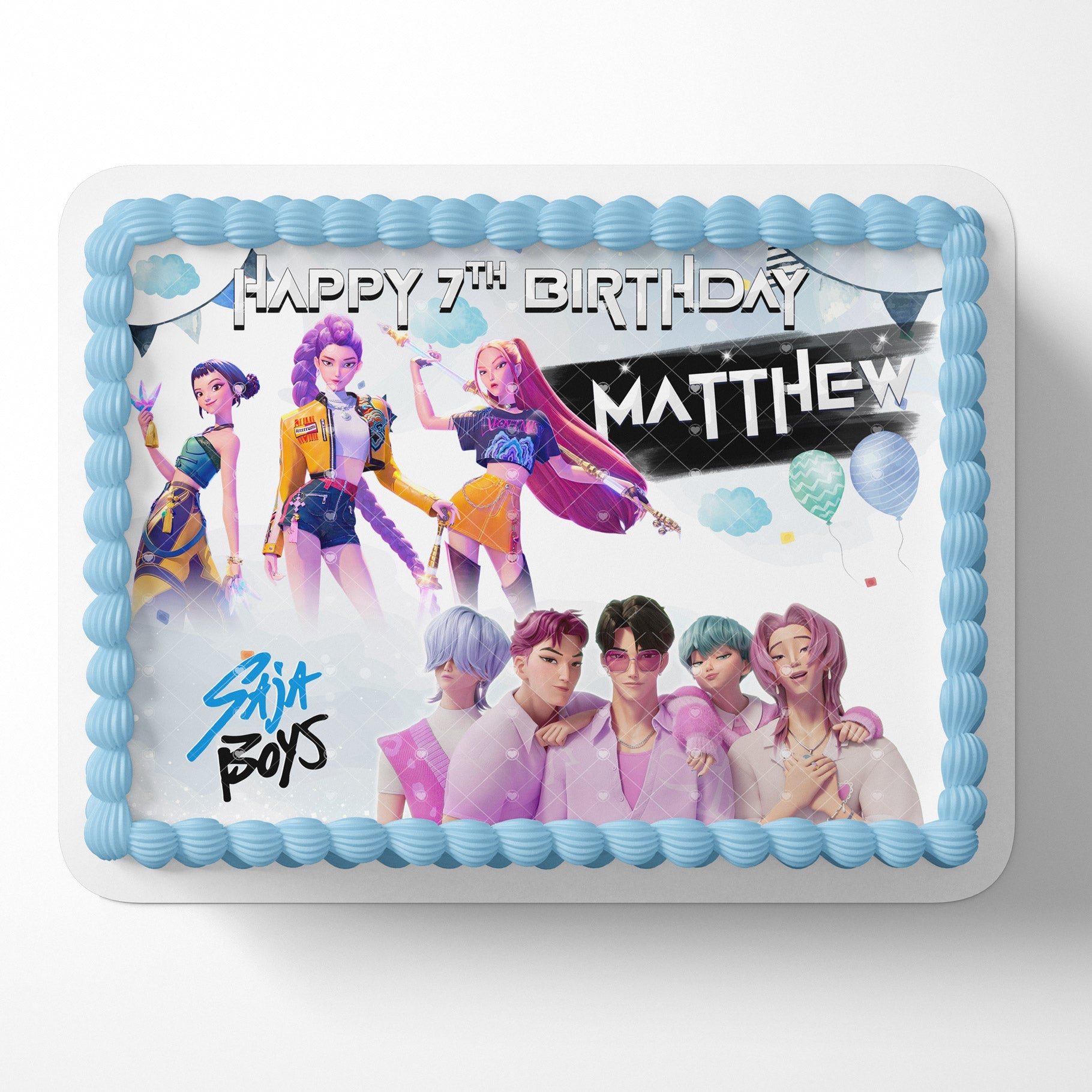 KPop Team Girls Boys Edible Cake Topper