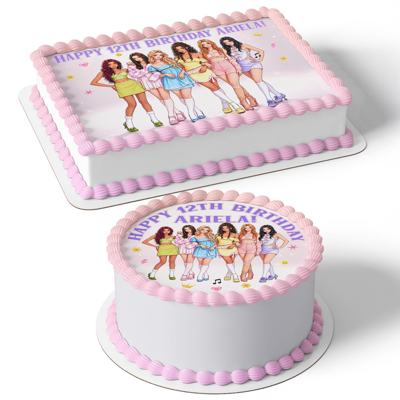 KATSEYE Girls Edible Cake Topper | Birthday Cake Decoration | Custom Photo Cake Image