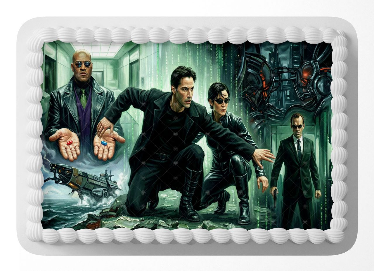 Keanu Reeves The Matrix edible cake topper
