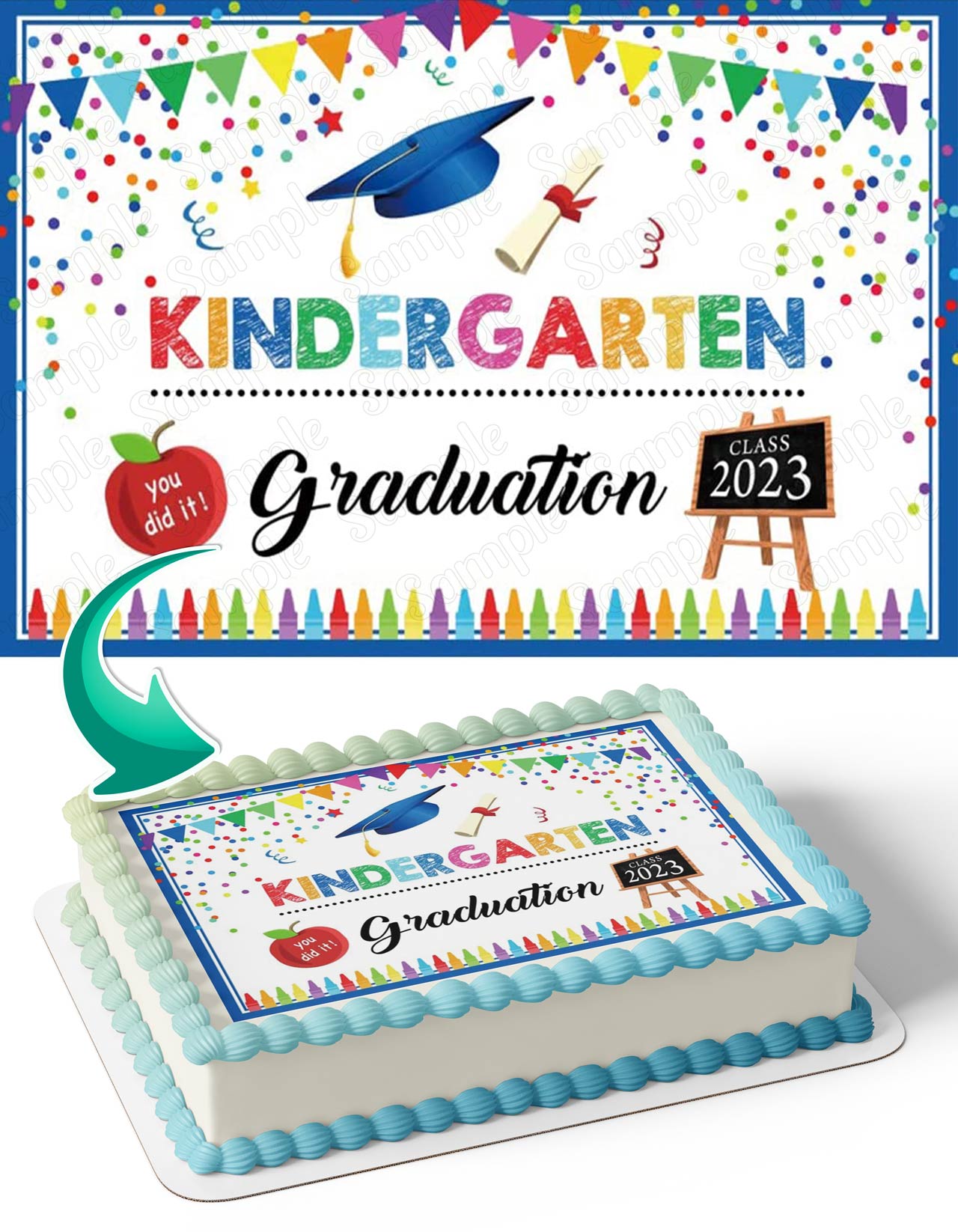 Kindergarten Graduation Class You Did It Edible Cake Topper
