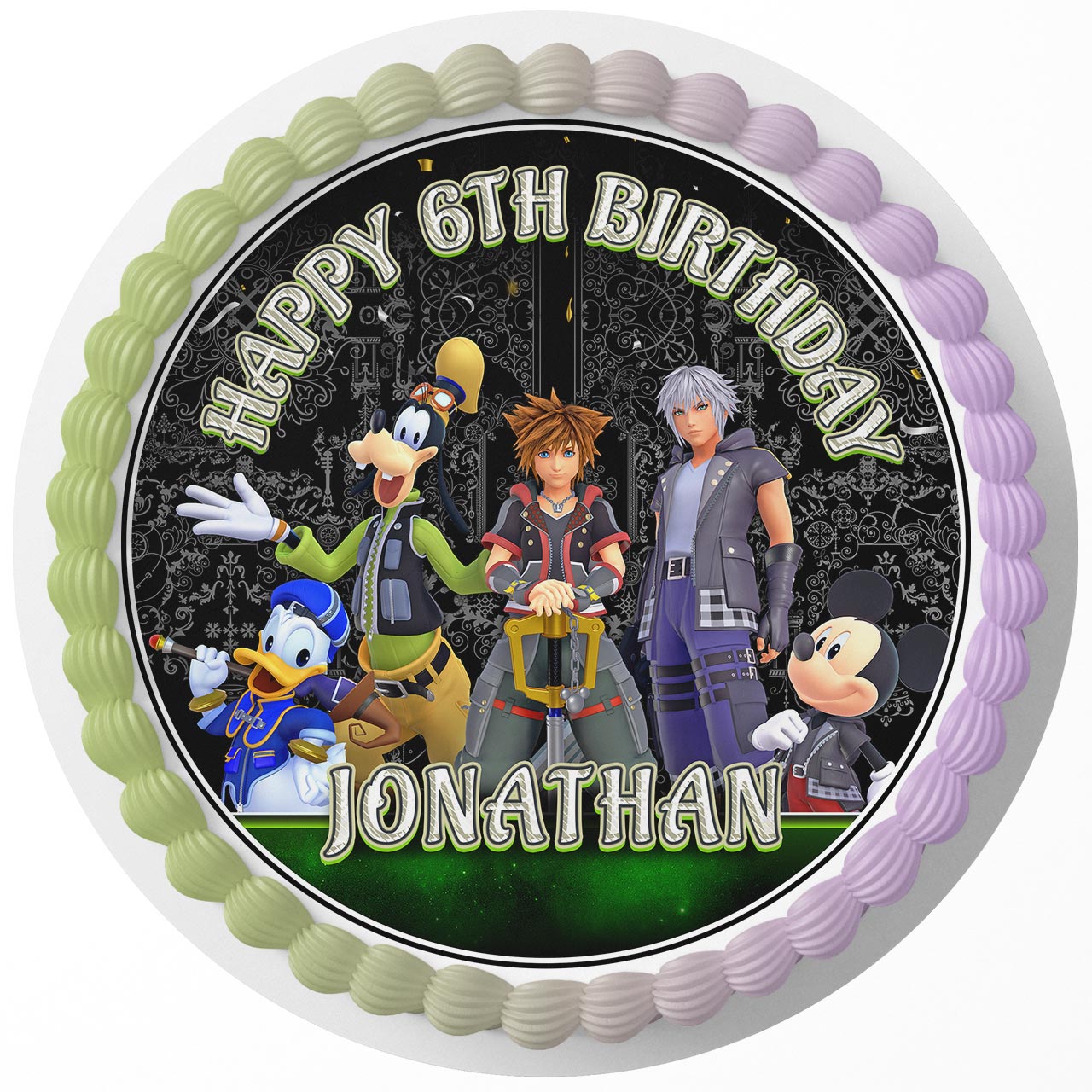 Kingdom Hearts III Round – Icing Sheet Birthday - Personalized Edible Cake Topper | Custom Icing Sheet | Birthday Cake Decoration
